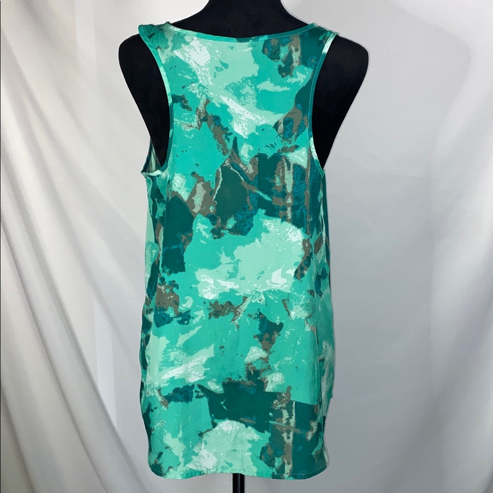 Mossimo Tank Top Polyester Green Teal Abstract Pattern - Picture 4 of 7
